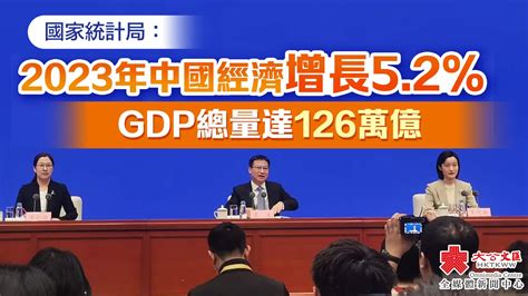 國家統計局：2023年中國經濟增長52 Gdp總量達126萬億 內地 大公文匯網