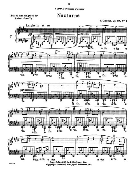 Chopin Fr D Ric Nocturnes Op For Piano Free Sheet Music For