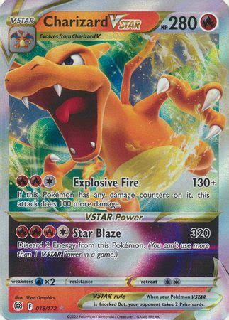 Charizard VSTAR 18 172 Pokemon Enkeltkort Fra SWSH Brilliant Stars