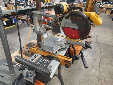 Dewalt 12 Corded Sliding Compound Miter Saw With Ridgid Ms Uv Miter Saw Utility Vehicle