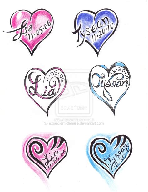 heart tattoo designs with names - Deana Starnes