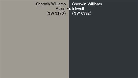 Sherwin Williams Acier Vs Inkwell Side By Side Comparison