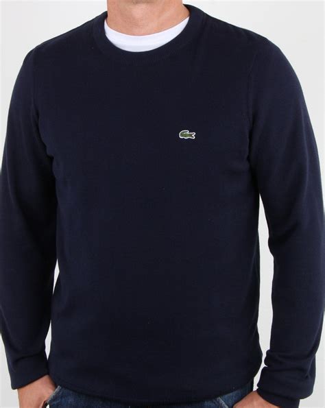 Lacoste Crew Neck Sweatshirt Navy Mens Cotton Premium Smart