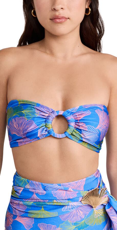 PatBO Ocean Leaf Bandeau Bikini Top ShopStyle Two Piece Swimsuits