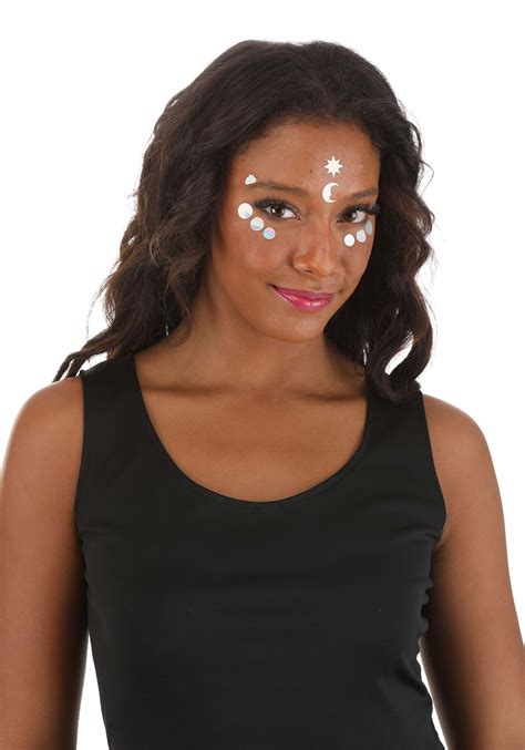 Adult's Earthy Holographic Face Decals in Rainbow Chrome
