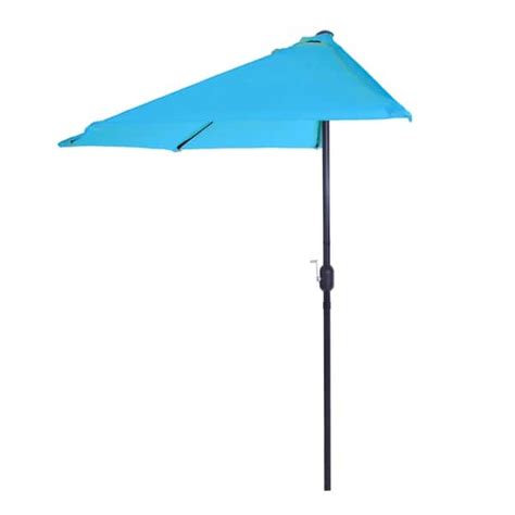 9ft Half Round Patio Umbrella With Easy Crank By Pure Garden Base Not