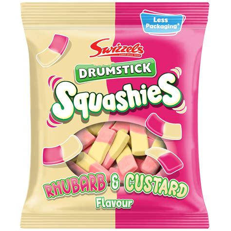 Swizzels Drumsticks Squashies 140g - Rhubarb & Custard | B&M Stores