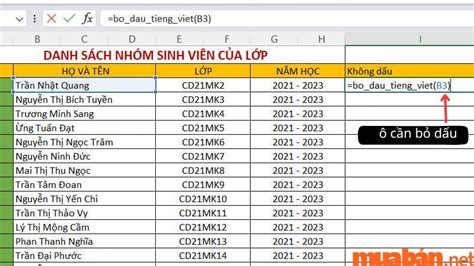 Cách bỏ dấu trong Excel mới nhất cực nhanh và dễ dàng