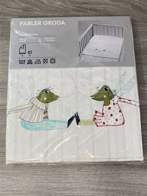 New Ikea Fabler Groda Frog Crib Duvet Quilt Cover X With