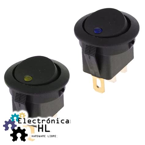 SWITCH BALANCIN CON PILOTO 3 PATAS 12V Electronica HL