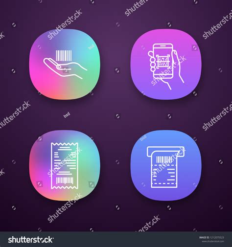 Barcodes App Icons Set UI UX User Interface Royalty Free Stock