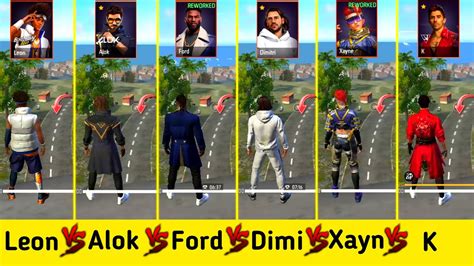 Leon Vs Alok Vs New Ford Vs Dimitri Vs Xayne Vs K Full Hp Ability Test