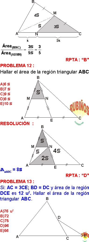 Reas De Regiones Triangulares Propiedades Ejemplos Y Ejercicios Resueltos