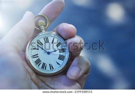 Male Hand Holding Retro Pocket Watch Stock Photo 2199188551 Shutterstock