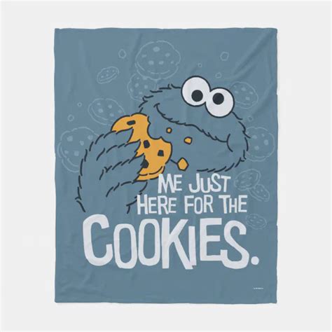 Cookie Monster Me Just Here For The Cookies Fleece Blanket Zazzle