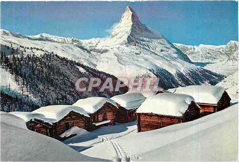 Carte Postale Ancienne Zermatt Findelen Mit Matterhorn Manuskript