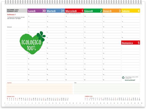 Planner 2025 Settimanale Da Tavolo SPIRALATO Con Tutte Le DATE STAMPATE