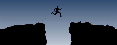 Person Jumping Off Cliff Silhouette