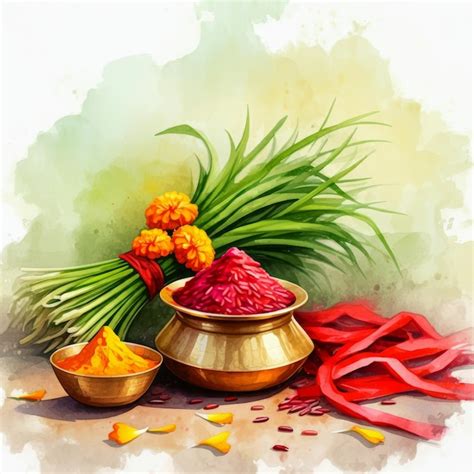 Dashain Tika Jamara Nepalese Dashain Tika and Offerings for Blessings Happy dashain | Premium AI ...