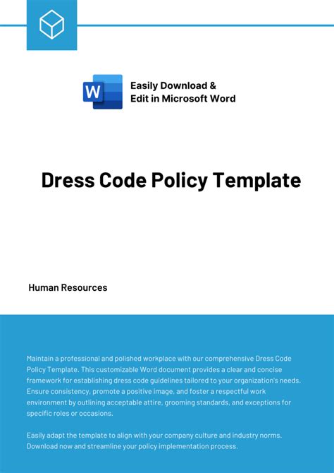 Dress Code Policy Template Expert Policy Templates