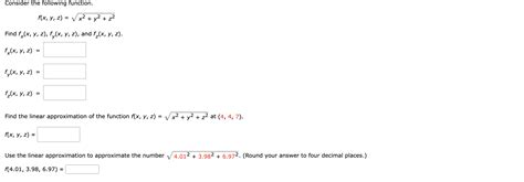 Solved Consider The Following Function F X Y Z X2 Y2 Z2