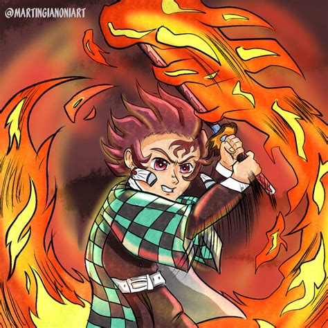 [DANCE OF THE FIRE GOD] Tanjiro Kamado by MartinGianoniArt on DeviantArt