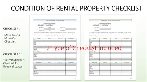 Condition Of Rental Property Checklist Template Etsy