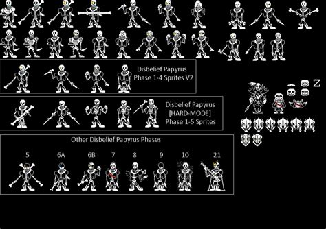 Disbelief Papyrus Mega Sprite Sheet By Heavyismorshu On Deviantart