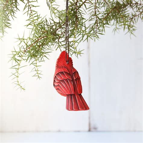 Cardinal Ornament Christmas Cardinal Bird Ornaments Wooden Inspire