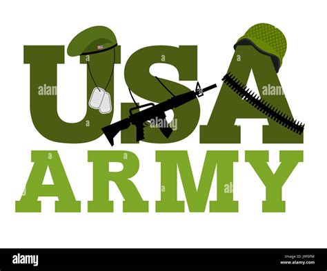 United States Army. Military text logo. American army. Green beret and ...