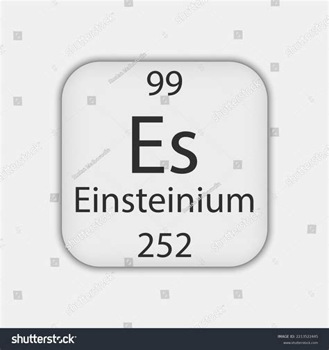 Einsteinium Symbol Chemical Element Periodic Table Stock Vector ...