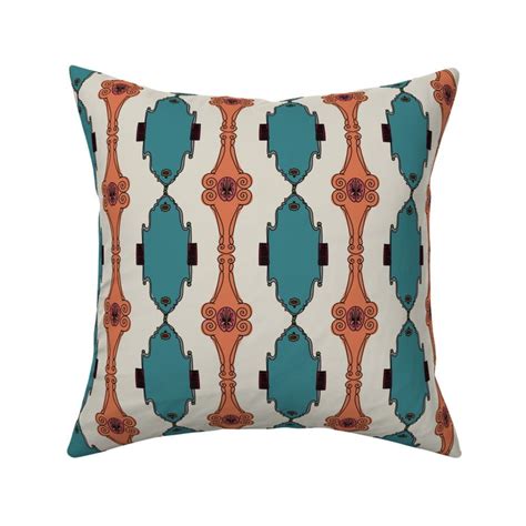 Teal And Terracotta Victorian Stripe Fabric Spoonflower