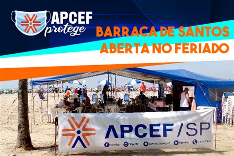 APCEF SP Barraca da Apcef SP na praia do Gonzaga estará aberta no