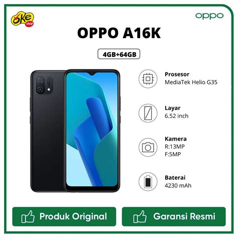 Jual Oppo A16K Smartphone 4GB 64GB Shopee Indonesia