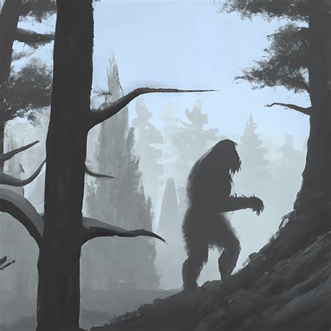 Pintura De Bigfoot Al Estilo De Caspar David Friedrich Creative Fabrica