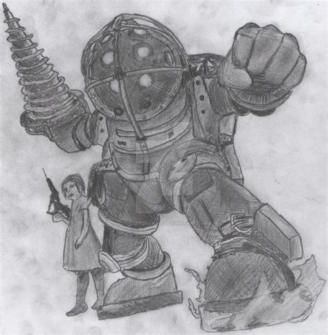 Big Daddy Bioshock Sketch By Silverbackpie On Deviantart