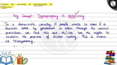 Explain The Meaning Of Transparency In W Democracy Key Concept