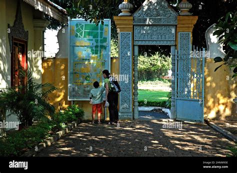 entrance  royal palace phnom penh kingdom  cambodia southeast