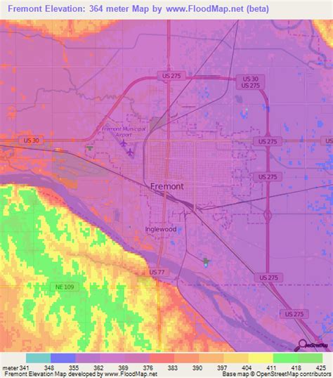 Elevation Of Fremontus Elevation Map Topography Contour