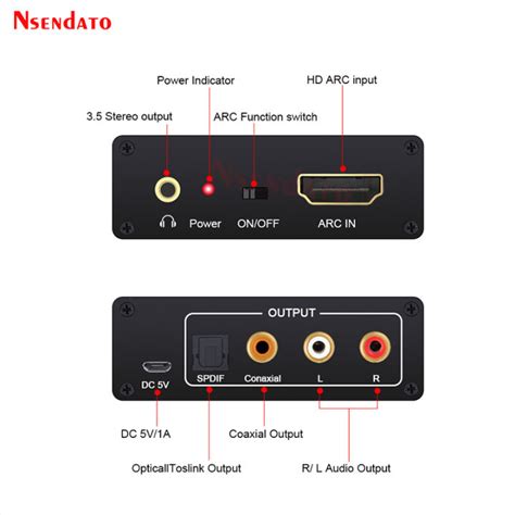 Hdmi Arc Audio Extractor Dac Arc Lr Coaxial Spdif Jack Extractor Return