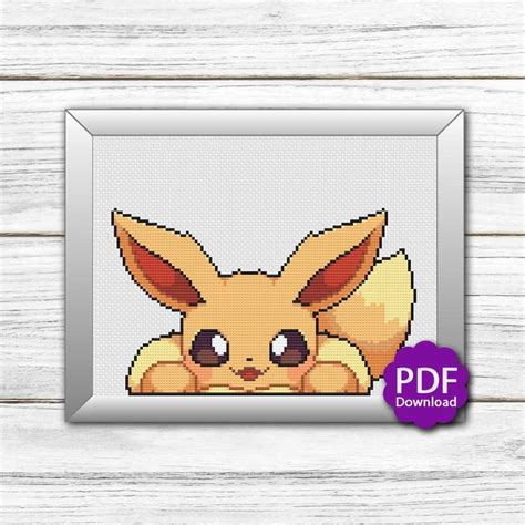 Popup Eevee Evolutions Pokemon Cross Stitch Pattern Pdf Downloadable Etsy