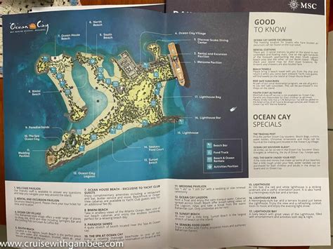 MSC Private island Map Ocean Cay – cruise with gambee