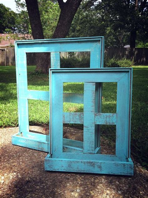 Charming Rustic Turquoise Window Panes Window Pane Picture Frame