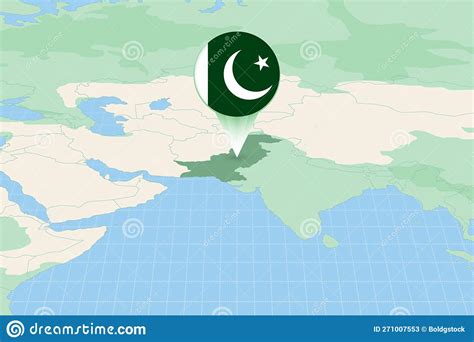 Map Illustration of Pakistan with the Flag. Cartographic Illustration ...