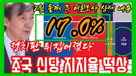 조국신당 지지율 17 판 뒤집어졌다 여론조사꽃 Youtube