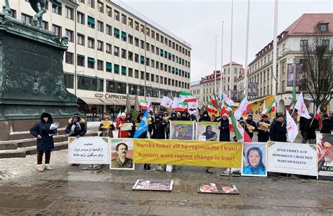 Gothenburg SwedenDecember 17 2022 Iranian Resistance Supporters