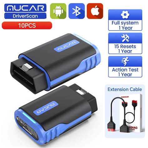 10 50PCS MUCAR Driverscan OBD2 Scanner Tool Full System Auto Diagnostic