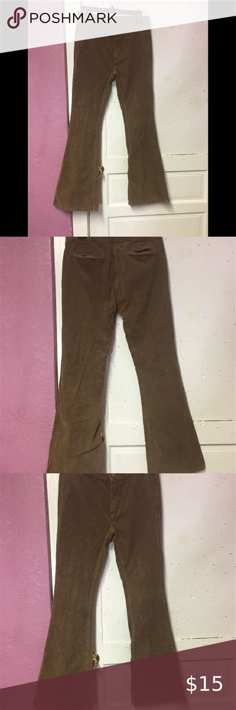 Brandy Melville John Galt Corduroy Flare Leg Pants Brown Flare Leg