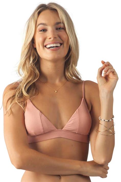 Rip Curl Premium Surf Fixed Triangle Bikini Top Dusty Rose