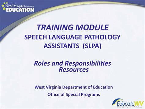 Ppt Training Module Speech Language Pathology Assistants Slpa Roles